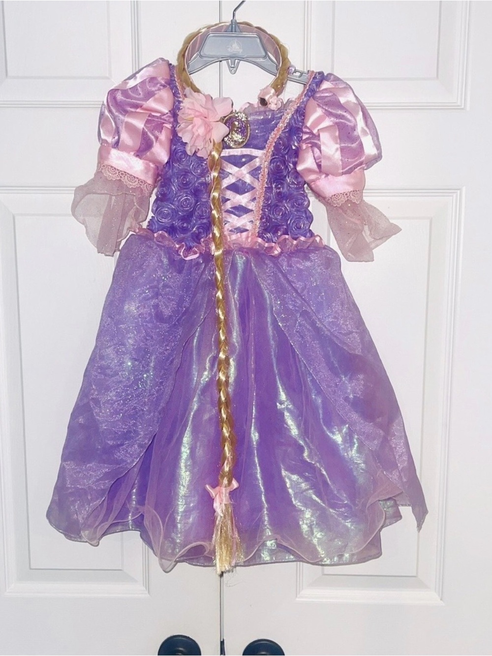 Disney Purple and Pink Princess Halloween Dress with Long Braided Hairpiece 10